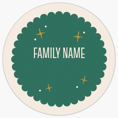 A 가족 이름 envelope seal gray green design for Holiday