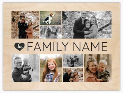 A rustic family cream brown design for Collage with 9 uploads