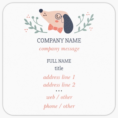 Design Preview for Animals & Pet Care Rounded Corner Business Cards Templates, Square (2.5" x 2.5")