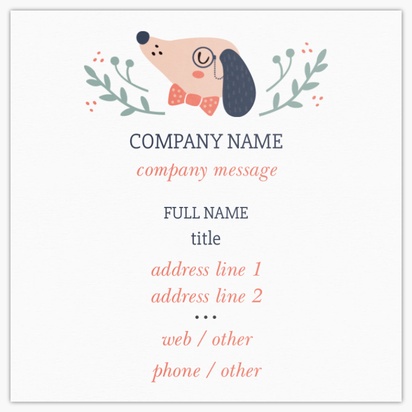 Design Preview for Animals & Pet Care Standard Business Cards Templates, Square (2.5" x 2.5")