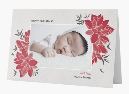 Design Preview for Design Gallery: Floral Christmas Cards, Rectangular 18.2 x 11.7 cm
