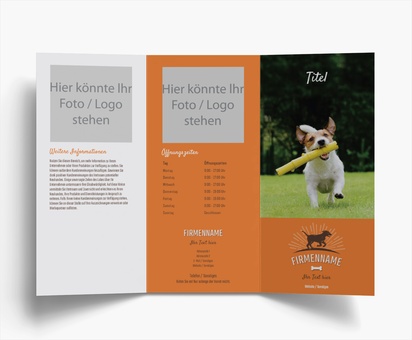 Designvorschau für Designgalerie: Falzflyer Tiere & Tierbetreuung, Wickelfalz DL (99 x 210 mm)