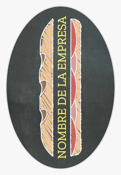 Vista previa del diseño de Galería de diseños de pegatinas en rollo para tiendas de comestibles, Oval 6 x 4 cm Papel blanco
