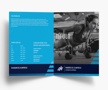 Vista previa del diseño de Galería de diseños de folletos plegados para deportes, salud y ejercicio, Díptico A5 (148 x 210 mm)