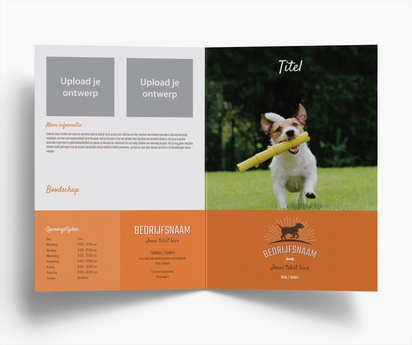 Voorvertoning ontwerp voor Ontwerpgalerij: Dieren en dierenverzorging Folders, Tweeluik A5 (148 x 210 mm)