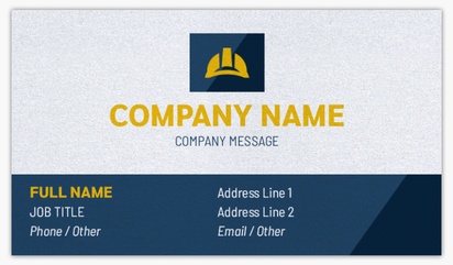 Design Preview for Construction, Repair & Improvement Pearl Business Cards Templates, Standard (3.5" x 2")