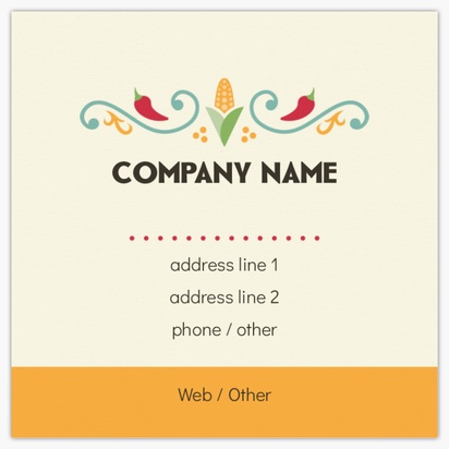 Design Preview for Design Gallery: Menus Standard Business Cards, Square (65 x 65 mm)