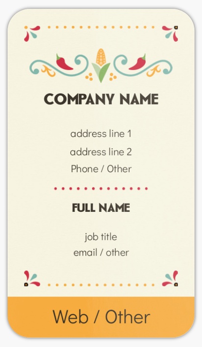 Design Preview for Menus Rounded Corner Business Cards Templates, Standard (3.5" x 2")