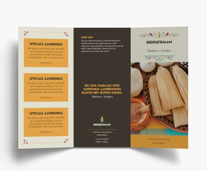 Voorvertoning ontwerp voor Ontwerpgalerij: Culinair Flyers en folders, Drieluik DL (99 x 210 mm)