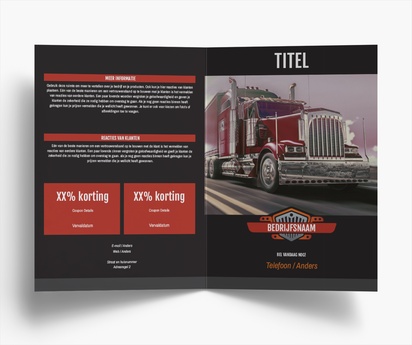 Voorvertoning ontwerp voor Ontwerpgalerij: Vrachtwagenchauffeur Folders, Tweeluik A5 (148 x 210 mm)