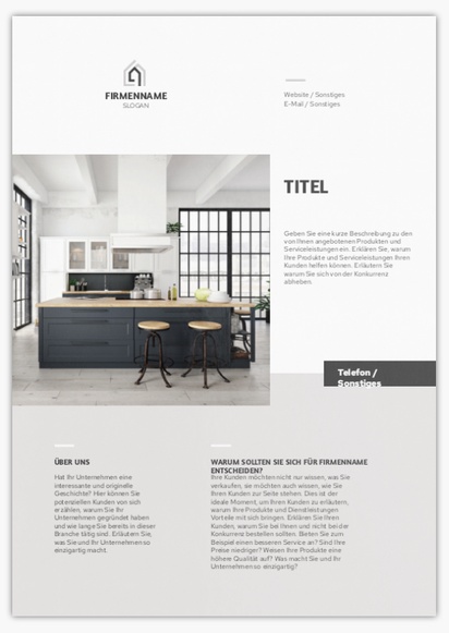 Designvorschau für Designgalerie: Flyer und Falzflyer Immobilien,  Ohne Falz A4 (210 x 297 mm)