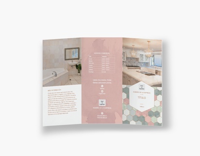 Vista previa del diseño de Galería de diseños de folletos plegados para reforma de cocinas y baños, Tríptico DL (99 x 210 mm)