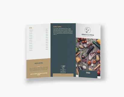 Vista previa del diseño de Galería de diseños de folletos plegados para catering, Tríptico DL (99 x 210 mm)