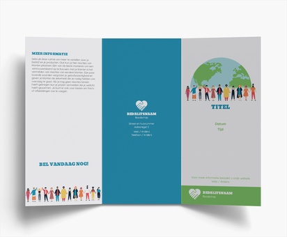 Voorvertoning ontwerp voor Ontwerpgalerij: Gezondheid en maatschappelijke dienstverlening Folders, Drieluik DL (99 x 210 mm)