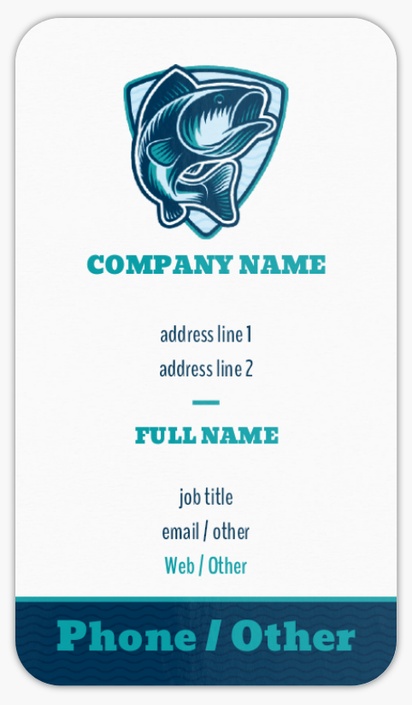 Design Preview for Hunting & Fishing Rounded Corner Business Cards Templates, Standard (3.5" x 2")