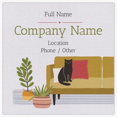 Design Preview for Animals & Pet Care Linen Business Cards Templates, Square (2.5" x 2.5")