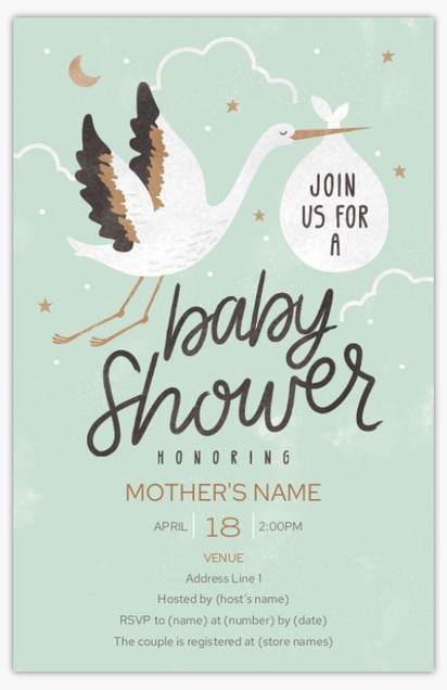 Design Preview for Design Gallery: Traditional & Classic Baby Shower Invitations, 4.6” x 7.2”