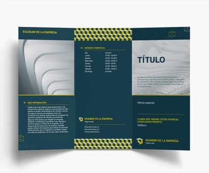 Vista previa del diseño de Galería de diseños de folletos plegados para tecnología, Tríptico DL (99 x 210 mm)