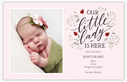 Design Preview for Birth Announcements, 4.6” x 7.2”
