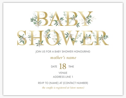 Design Preview for Design Gallery: Invitations Baby Shower Invitations, 5.5" x 4"