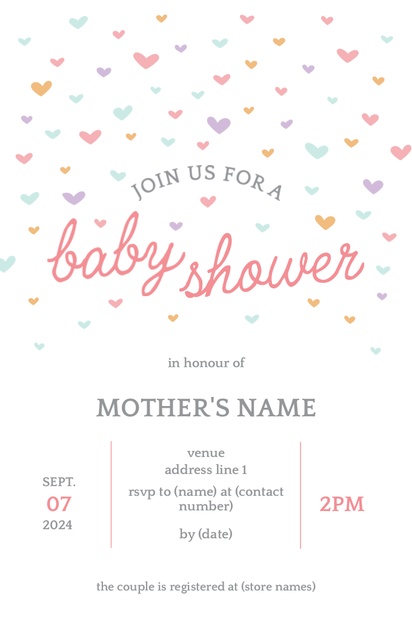 Design Preview for Design Gallery: Bold & Colorful Baby Shower Invitations, 4.6” x 7.2”