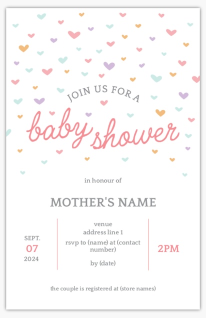 Design Preview for Design Gallery: Bold & Colorful Baby Shower Invitations, 4.6” x 7.2”