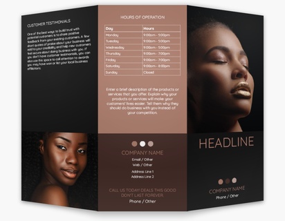 Design Preview for Design Gallery: Beauty & Spa Custom Brochures, 8.5" x 11" Tri-fold