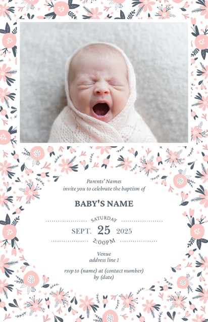Design Preview for Christening and Baptism Invitations: Design Templates, Flat 11.7 x 18.2 cm