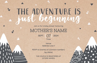 Design Preview for Design Gallery: Adventure Baby Shower Invitations, 4.6” x 7.2”