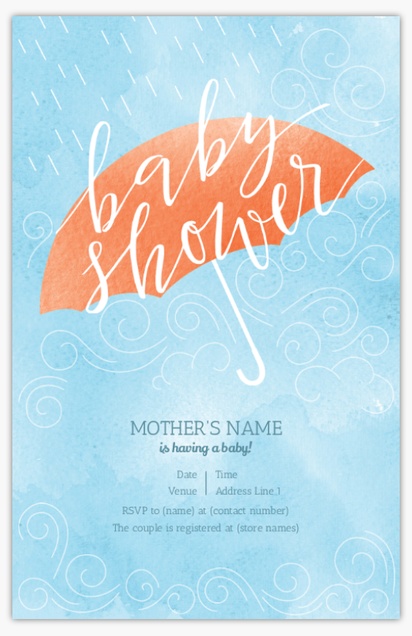 A fun shower blue gray design for Baby
