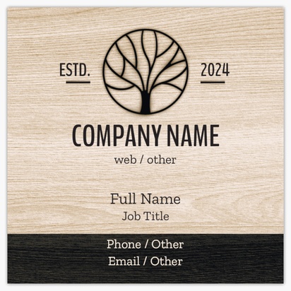 Design Preview for Design Gallery: Carpentry & Woodworking Matte Visiting Cards, Square (63.5 x 63.5 mm)