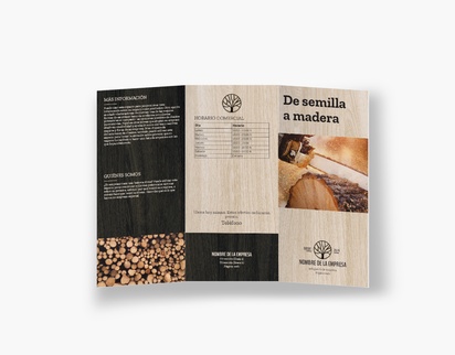 Vista previa del diseño de Galería de diseños de folletos plegados para carpintería y ebanistería, Tríptico DL (99 x 210 mm)