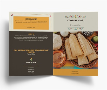 Design Preview for Design Gallery: Food Service Folded Leaflets, Bi-fold A5 (148 x 210 mm)