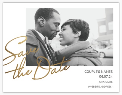 A photo wedding save the date brown design for Traditional & Classic with 1 uploads