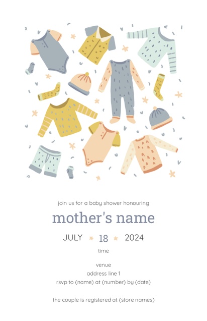 Design Preview for Design Gallery: Nursery & Décor Baby Shower Invitations, 4.6” x 7.2”