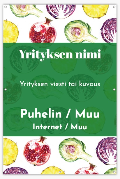 Mallin esikatselu Mallivalikoima: Ruokavalio & Ravinto Reikävinyylibanderollit, 122 x 183 cm