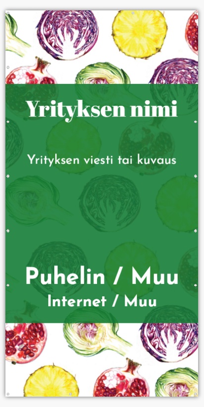 Mallin esikatselu Mallivalikoima: Ruokavalio & Ravinto Reikävinyylibanderollit, 200 x 400 cm