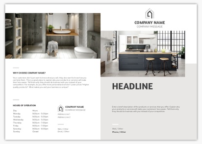 Design Preview for Design Gallery: Interior Decorating & Design Flyers, Bi-fold A5