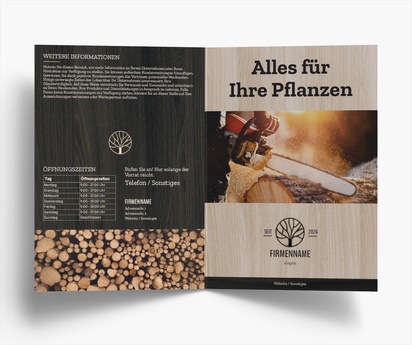 Designvorschau für Designgalerie: Falzflyer Schreinerei & Holzarbeiten, Einbruchfalz A5 (148 x 210 mm)