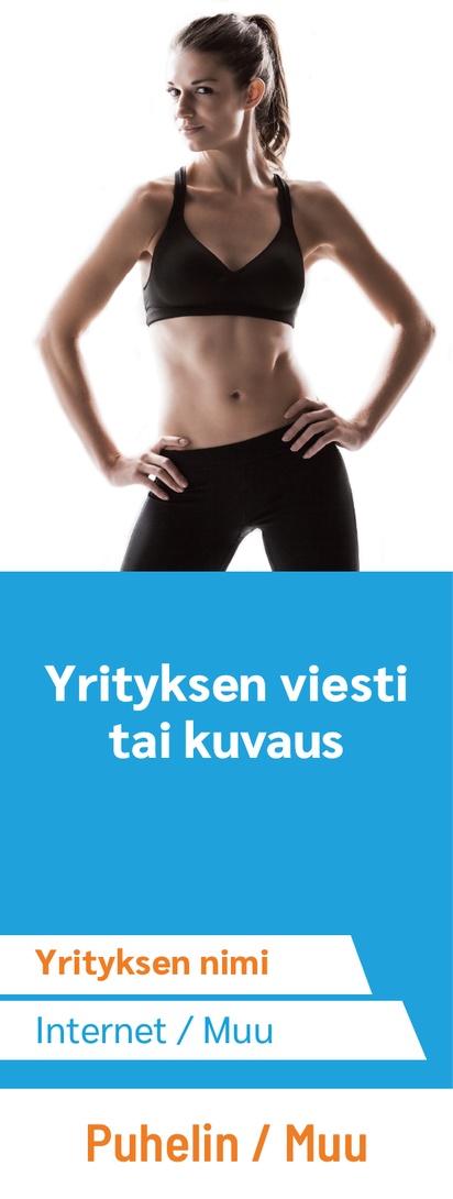 Mallin esikatselu Mallivalikoima: Urheilu & Fitness Reikävinyylibanderollit, 150 x 400 cm
