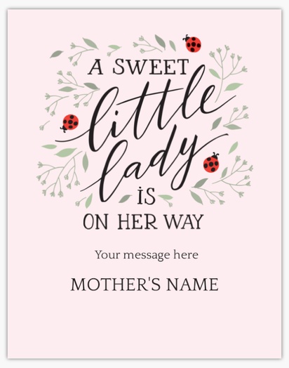 A a little lady is on her way baby shower white gray design for Baby