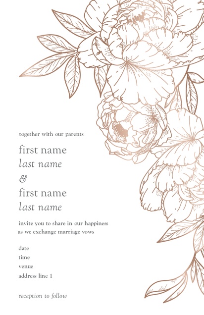 Design Preview for Templates for Elegant Wedding Invitations , Flat 11.7 x 18.2 cm