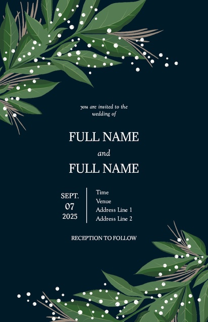 Design Preview for Wedding Invitation: Templates and Designs, Flat 11.7 x 18.2 cm