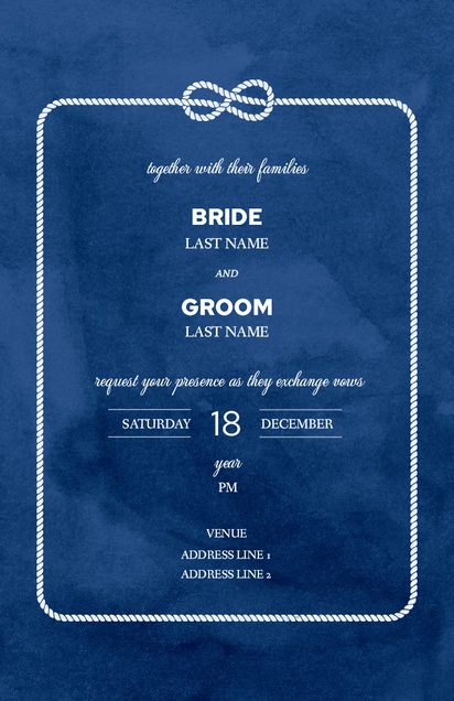 Design Preview for Design Gallery: Nautical Wedding Invitations, Flat 11.7 x 18.2 cm