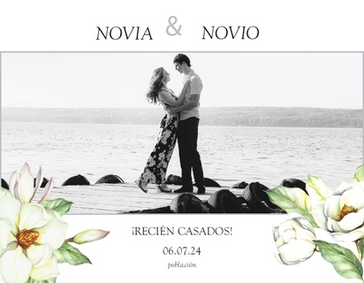 Un boda magnolia flores diseño crema para Estación con 1 imágenes