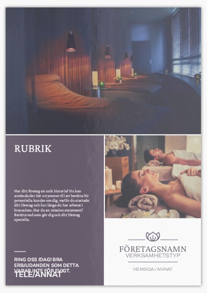 Förhandsgranskning av design för Designgalleri: Resor & hotell Flyers och broschyrer,  Ingen falsning A5 (148 x 210 mm)