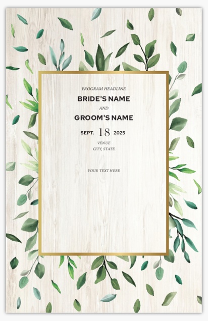 A green leaves wood white cream design for Type