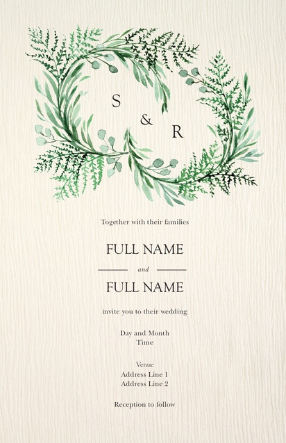 Design Preview for Design Gallery: Greenery Wedding Invitations