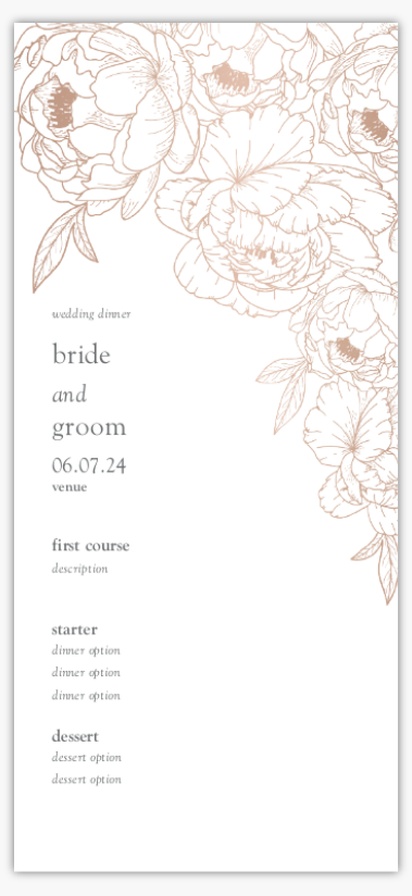 Design Preview for Design Gallery: Elegant Wedding Menu Cards, 4" x 8" Flat