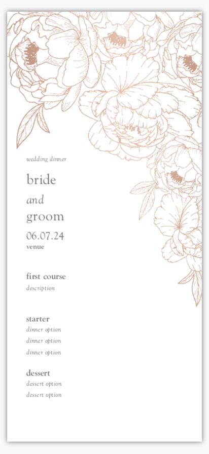 Design Preview for Personalised Wedding Menu Cards